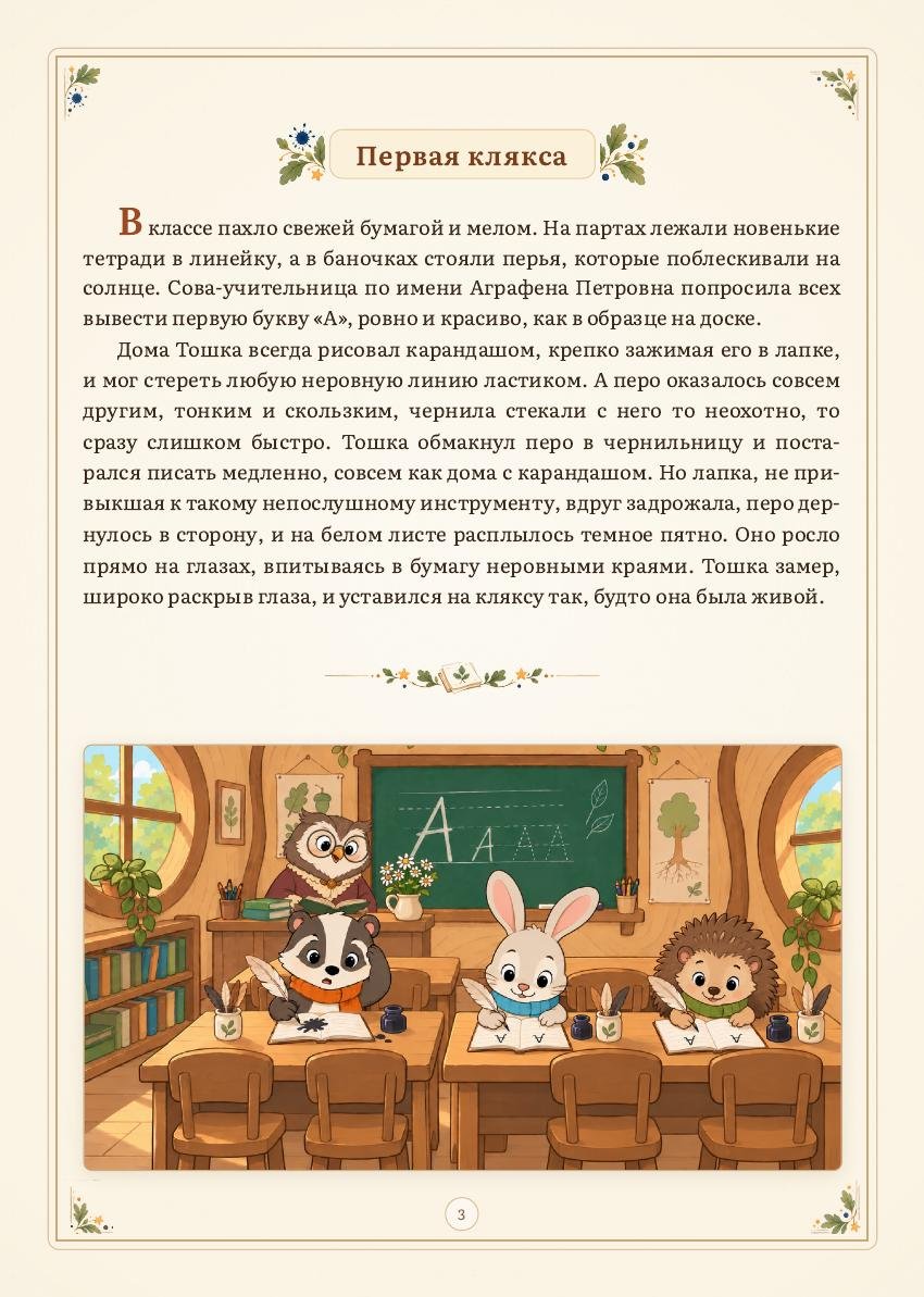 Барсучонок Тошка и клякса